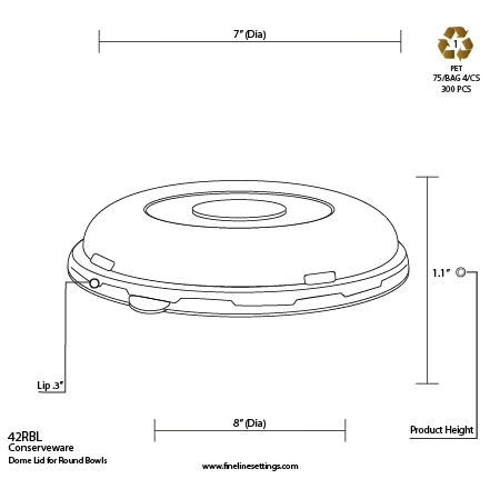 Fineline Settings HC1414.L, 14-inch ReForm Polypropylene High Dome