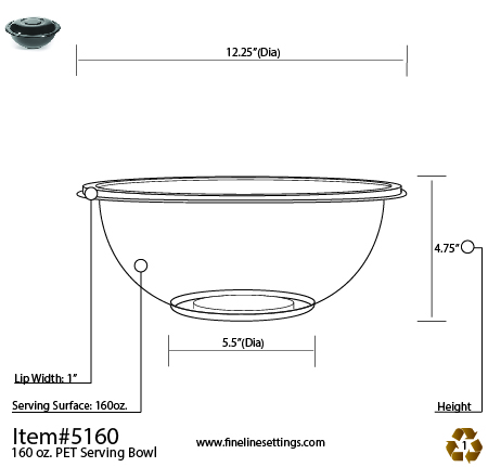 Fineline Settings 15160L-BK, 160 Oz Super Bowl Plus Extra Large Rectangular  Black PET Bowl, 50/CS