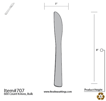 Full Size Extra Heavy Cutlery Knives - 600 Ct Bulk