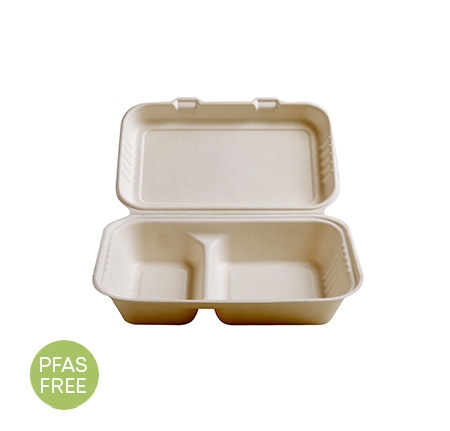 9" X 6" X 2.7" - 2 SECTION RECTANGULAR HINGED CONTAINER - PF