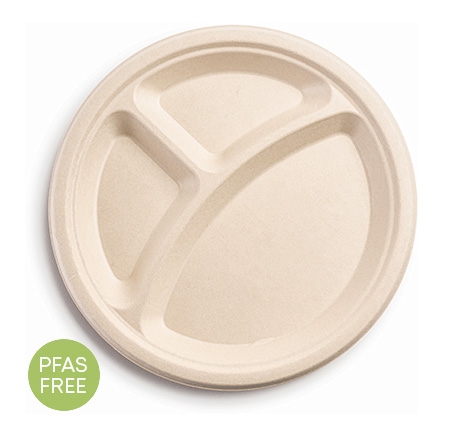 9" - 3 SECTION ROUND PLATE - PFAS FREE