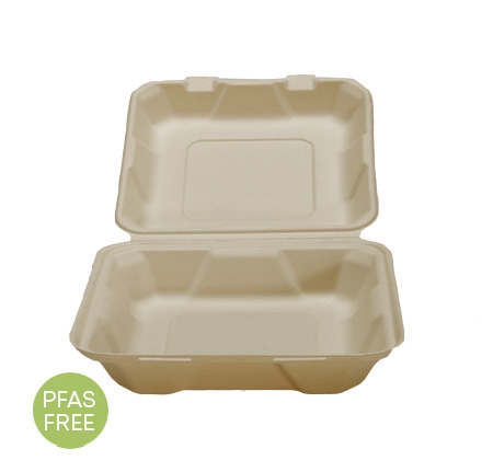 8" X 8" X 2.5" HINGED CONTAINER - LOW - PFAS FREE