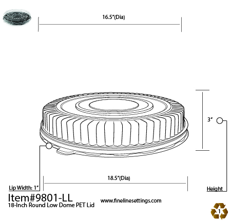 18" Round Low Dome Lid