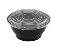 Fineline Settings 17CPSB48S3, 8x8-Inch 48 Oz 3-Section PP Square Bowl with  Lid, 100/CS