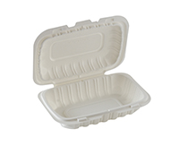 Small White Takeout Boxes - 6x6 Mineral Filled Hinged Containers