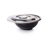 Fineline 15080L-BK Super Bowl Plus 80 oz. Black Extra Large Square PET  Plastic Bowl - 5/Pack